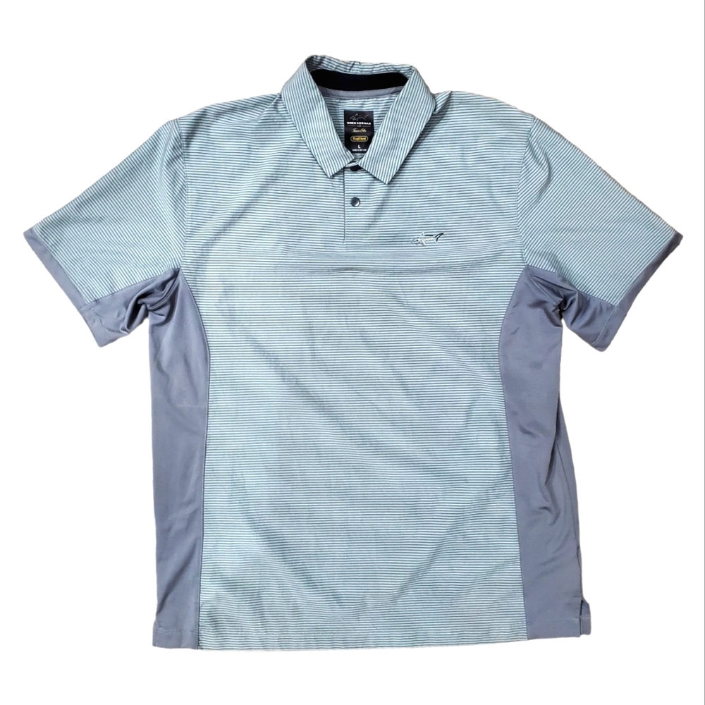 GREG NORMAN Shirt Stripes RAPIVENT Classic Polo Golf Golfer